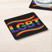 LGBT Regenboog Pride Kartonnen Onderzetters (Schuin)