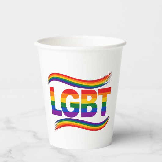 LGBT Regenboog Pride Papieren Bekers (Voorkant)