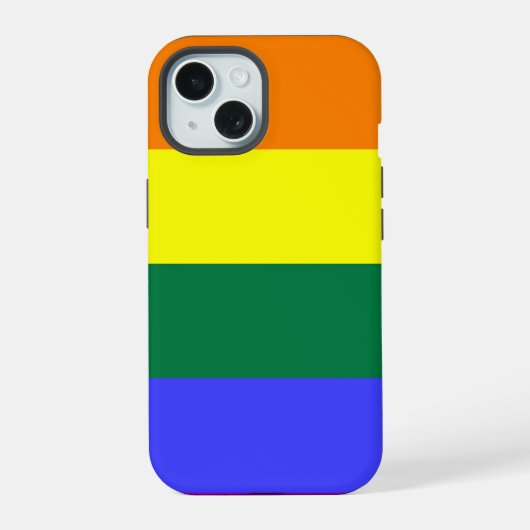 LGBT Regenboog Pride Vlag iPhone 15 Hoesje (Achterkant)