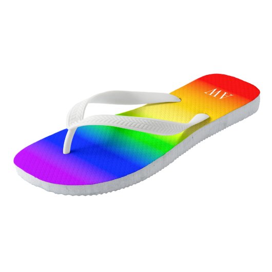LGBT Regenboog Pride Vlag Ombre Strepen Initialen Teenslippers (Schuin)