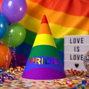 LGBT Regenboog Pride Vlag & Pride Tekst Feesthoed Feesthoedjes