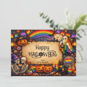🕷️🌈LGBT Regenboog Spoken Huis kaart (Staand voorkant)