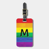 LGBT Regenboog Strand Monogram Gepersonaliseerd Bagagelabel (Voorkant verticaal)