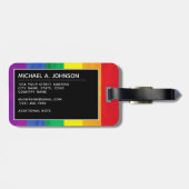 LGBT Regenboog Strand Monogram Gepersonaliseerd Bagagelabel (Achterkant horizontaal)