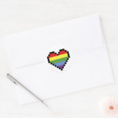 LGBT regenboog trots pixel art Ronde Sticker (Envelop)