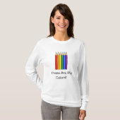 LGBT regenboog trots potloden T-shirt (Voorkant volledig)