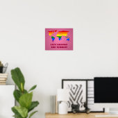 LGBT regenboog trots wereldkaart poster (Thuiskantoor)