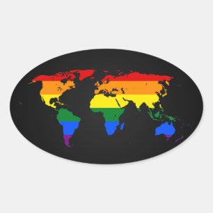 LGBT regenboog trots wereldkaart Stickers