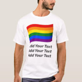 LGBT Regenboog Vlag Gay Pride Vlag Custom Tekst Gr T-shirt (Voorkant)