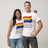 LGBT Regenboog Vlag Gay Pride Vlag Custom Tekst Gr T-shirt (Unisex)