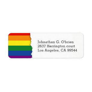 LGBT Regenboog Vlag Retouradres Etiket