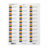 LGBT Regenboog Vlag | Retouradres Etiket (Full Sheet)