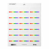 LGBT Regenboog Vlag Streep | Leeg adres Etiket (Full Sheet)