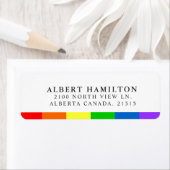 LGBT Regenboog Vlag Streep | Retouradres Etiket (Insitu)