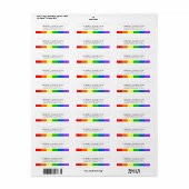 LGBT Regenboog Vlag Streep | Retouradres Etiket (Full Sheet)
