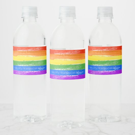 LGBT REGENBOOG VLAGVERF WATERFLES ETIKET (Flessen)