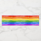 LGBT REGENBOOG VLAGVERF WATERFLES ETIKET (Enkel label)