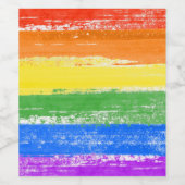 LGBT REGENBOOG VLAGVERF WIJN ETIKET (Enkel label)