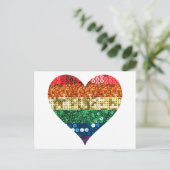 lgbt regenbooghart briefkaart (Staand voorkant)