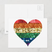 lgbt regenbooghart briefkaart (Voorkant / Achterkant)