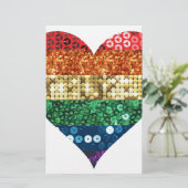 lgbt regenbooghart briefpapier (Staand voorkant)