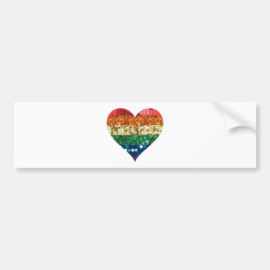 lgbt regenbooghart bumpersticker (Voorkant)