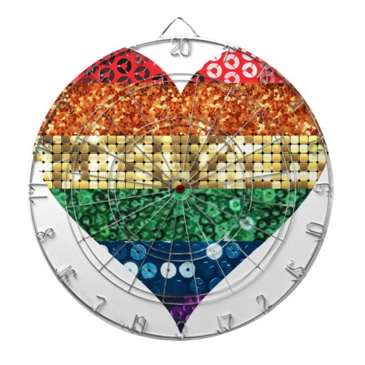 lgbt regenbooghart dartbord (Voorkant)