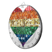lgbt regenbooghart dartbord (Voorkant Rechts)