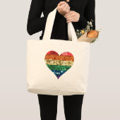 lgbt regenbooghart grote tote bag (Voorkant (product))
