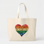 lgbt regenbooghart grote tote bag (Voorkant)
