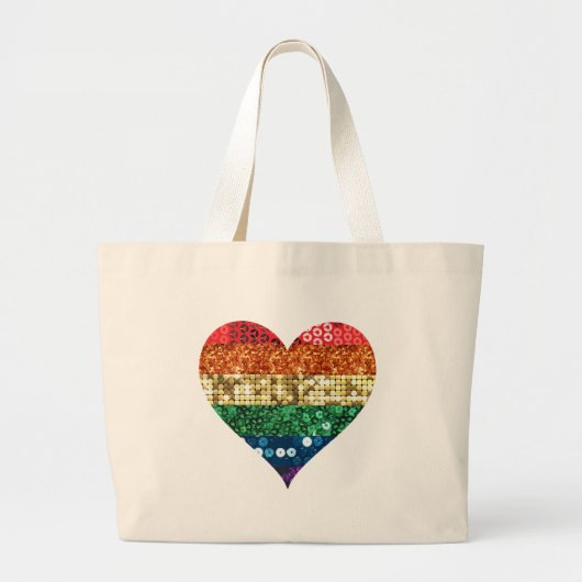 lgbt regenbooghart grote tote bag (Voorkant)