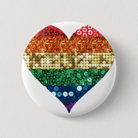 lgbt regenbooghart ronde button 5,7 cm (Voorkant)