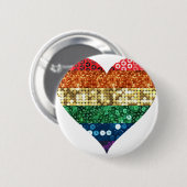 lgbt regenbooghart ronde button 5,7 cm (Voorkant /achterkant)