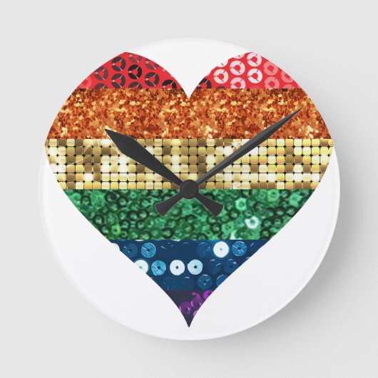 lgbt regenbooghart ronde klok (Voorkant)
