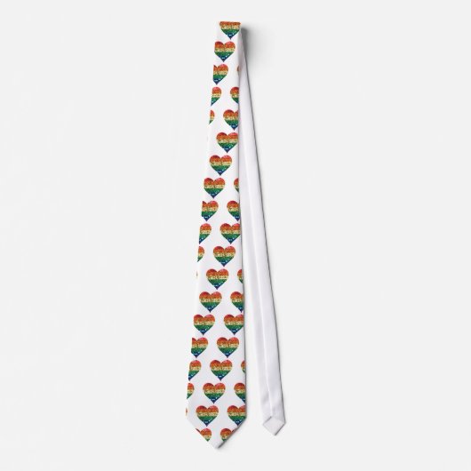 lgbt regenbooghart stropdas (Voorkant)