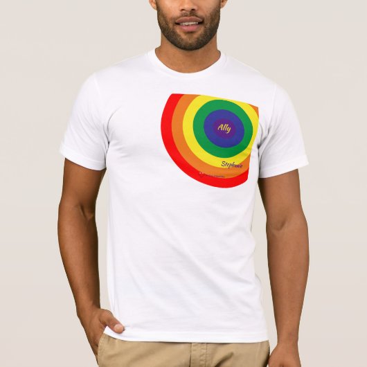 LGBT-regenboogkleurencirkels personaliseren T-shirt (Voorkant)