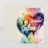 LGBT-regenboogkleurige harten Valentijnsdag kaart (Voorkant / Achterkant)