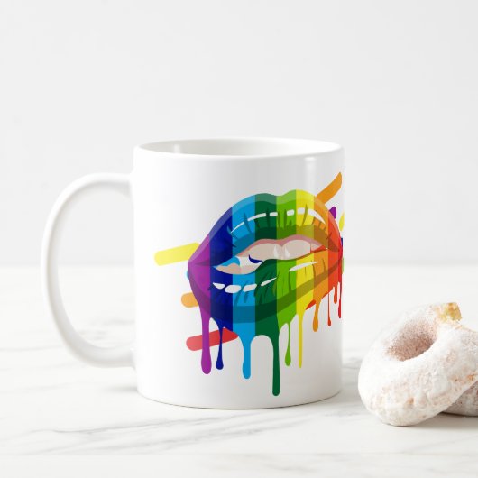 LGBT regenboogliften Koffiemok (Met donut)