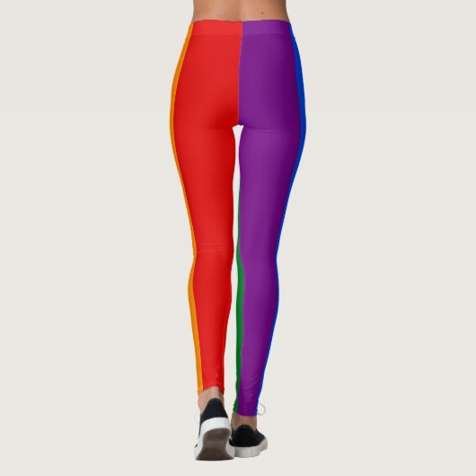 LGBT regenboogpride vlag Verticale streep Leggings (Achterkant)