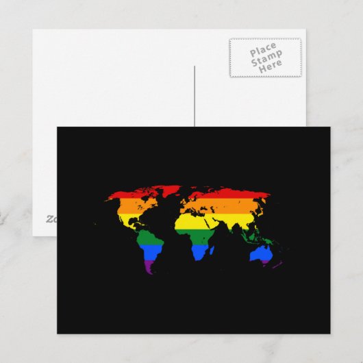 LGBT regenboogpride wereldkaart Briefkaart (Voorkant / Achterkant)
