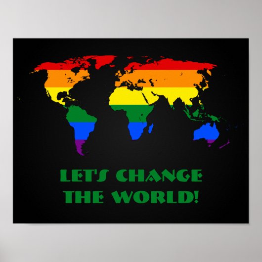 LGBT regenboogpride wereldkaart poster (Voorkant)