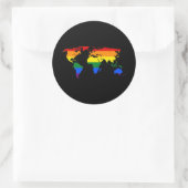 LGBT regenboogpride wereldkaart Ronde Sticker (Tas)
