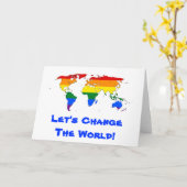 LGBT regenboogpride wereldkaart Wenskaart Kaart (Gele Bloem)