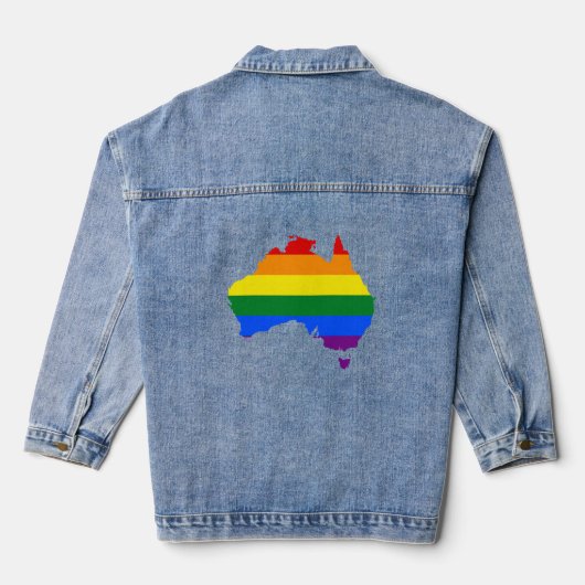 LGBT-regenboogpridekaart van Australië Denim Jacket (Achterkant)