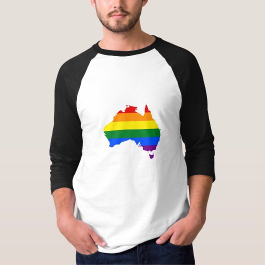 LGBT-regenboogpridekaart van Australië T-shirt (Voorkant)
