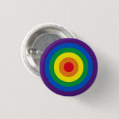 Lgbt regenboogstrepen bulseye gay pride vlag cool ronde button 3,2 cm (Voorkant /achterkant)