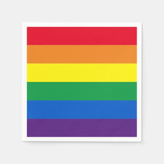 Lgbt regenboogstrepen kleuren gay pride vlaggenpap servet (Voorkant)