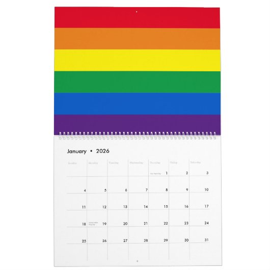 Lgbt regenboogstrepen kleuren Lgbtq gay pride vlag Kalender (Jan 2026)