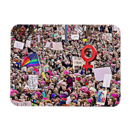 LGBT & Regenboogteken bij Women's March Magnet Magneet