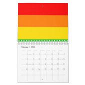 LGBT-regenboogtransgendervlag met golving Kalender (Feb 2026)